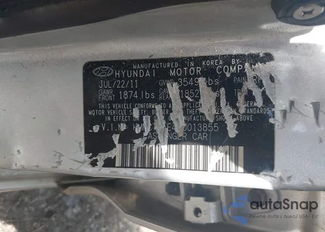 2012 Hyundai Accent Gs z USA, uszkodzony, nr VIN KMHCT5AE4CU013855